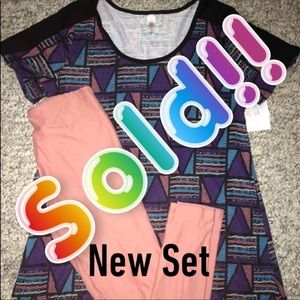 New Set Lularoe M Classic T & OS Leggings